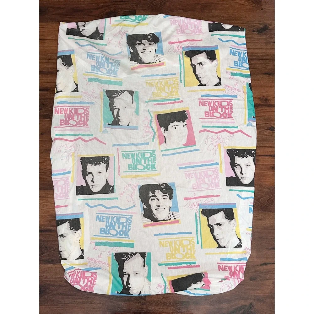 1990 New Kids On The Block Fitted Twin Bed Sheet Vintage only fitted sheet